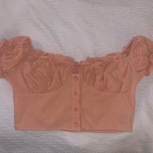 Boho spring peach  crop top